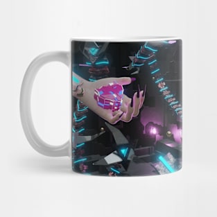 COLD LOVE. SCI-FI FUTURISTIC ART. ROBOTs and HEART Mug